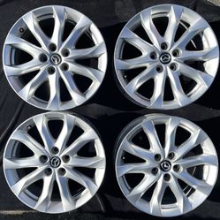 MAZDA Premium 7x18 Inch 5-Bolt Alloy Wheel Set W/ Locks