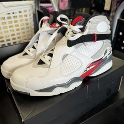 Open Box Air Jordan 8 Retro White/Black-True Red Men’s 10.5”