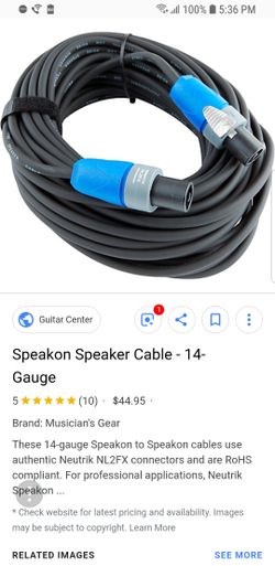 Speakon speaker cables and xlr mic cables