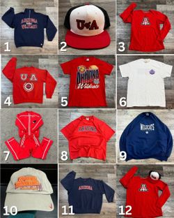 12 Items: University of Arizona Wildcats Sweatshirt, Hat, Shirt, Track Suit - Some Vintage!
