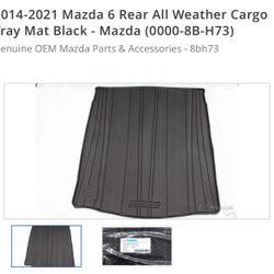 2014-2021 Mazda 6 Rear All Weather Cargo Tray Mat Black - Mazda