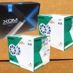JL Audio XDM 4 Channel Marine Power Amplifier Kicker 2-Sets 6 1/2" 2-Way Coaxial LED Speaker System  300 Watts Package 🚨 Payment Options Available 🚨