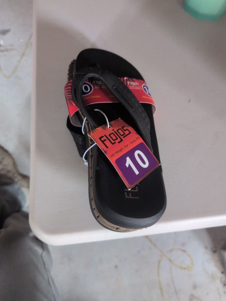 Flojos Memory Foam Sandal Men Size 10