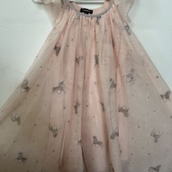 Glittery Unicorn Dress For Little Girls 