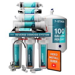 NU Aqua 7-Stage Pump Under Sink Reverse Osmosis Water Filter System