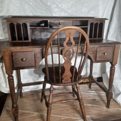 Antique Desk And Chair Combo