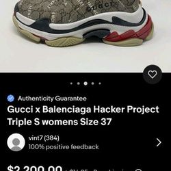 Gucci x Balenciaga Hacker Project Triple S womens Size 7