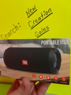 BRAND NEW T&G Portable Wireless Bluetooth Speaker Black Rechargeable USB Type C Charging USB Drive TF Card Music Player TWS Pairing Outdoor Travel