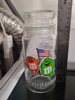 Vintage M&M's 1984 L.A. Olympics Glass Candy Jar