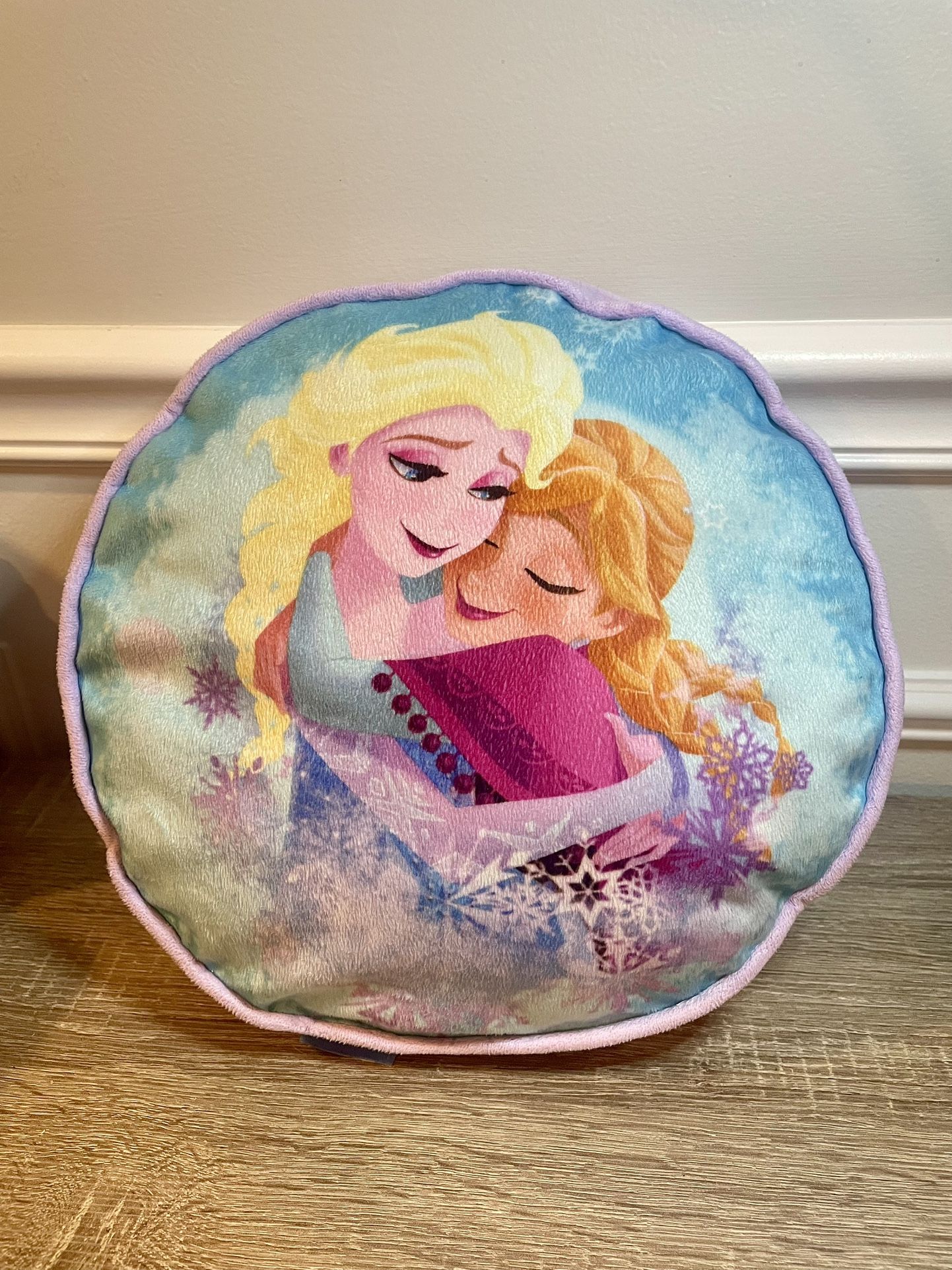 Disney Frozen 2 Anna, Elsa & Olaf Round Double Sided Pillow 12” Diameter…(#12)