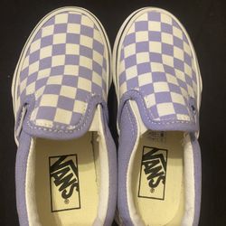 White And Purple Checkered Vans (kids)