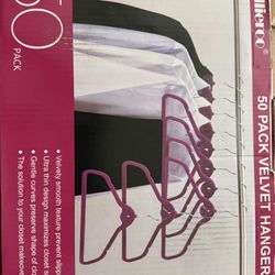 50 Pack Purple Velvet Hangers
