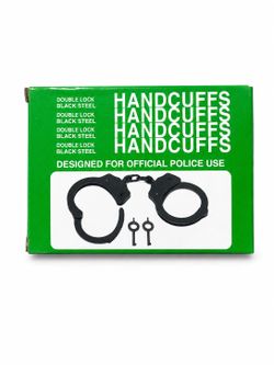 Black Steel Double Lock Handcuffs w/ Keys – New in Box