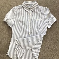 NWOT- burberry striped button down shirt 