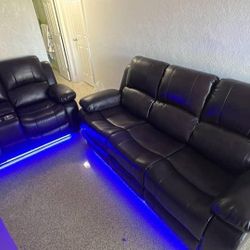 Sofa and reclining loveseat