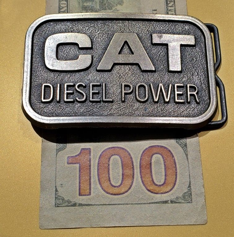 Vintage 1982 Cat Diesel Power Belt Buckle