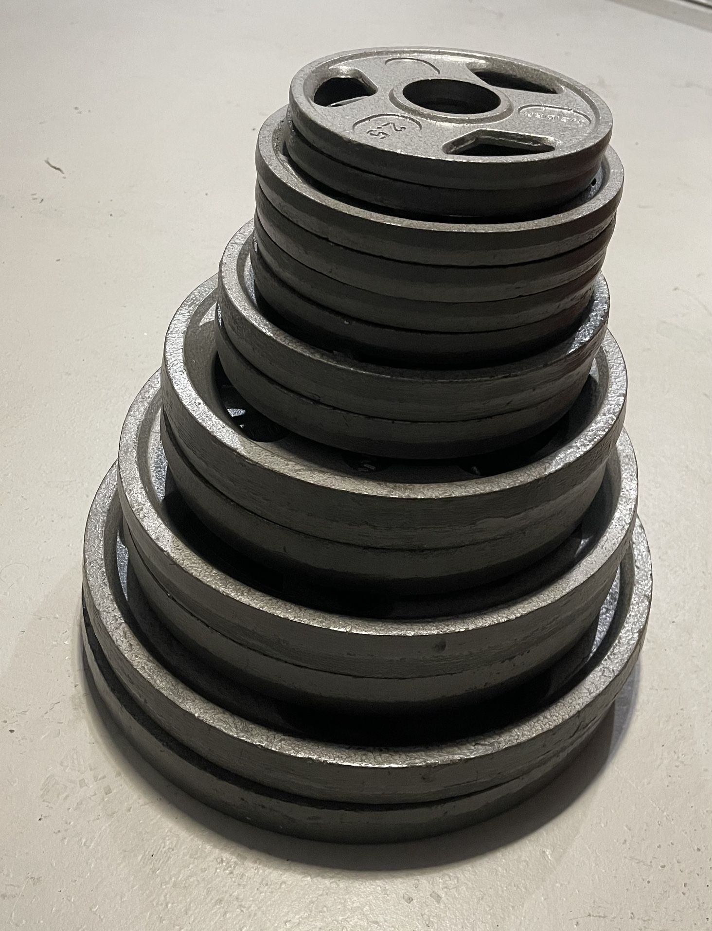 Olympic Cast Iron 2-Inch Weight Plates Set 255 Lbs