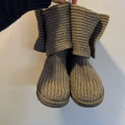 UGG Grey Woven Boots