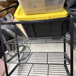 Black Shelf With Hooks On Side For Tools I Used On My Desk Can Sit Or Be Hung