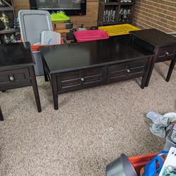 Coffee And End Tables (Black,)