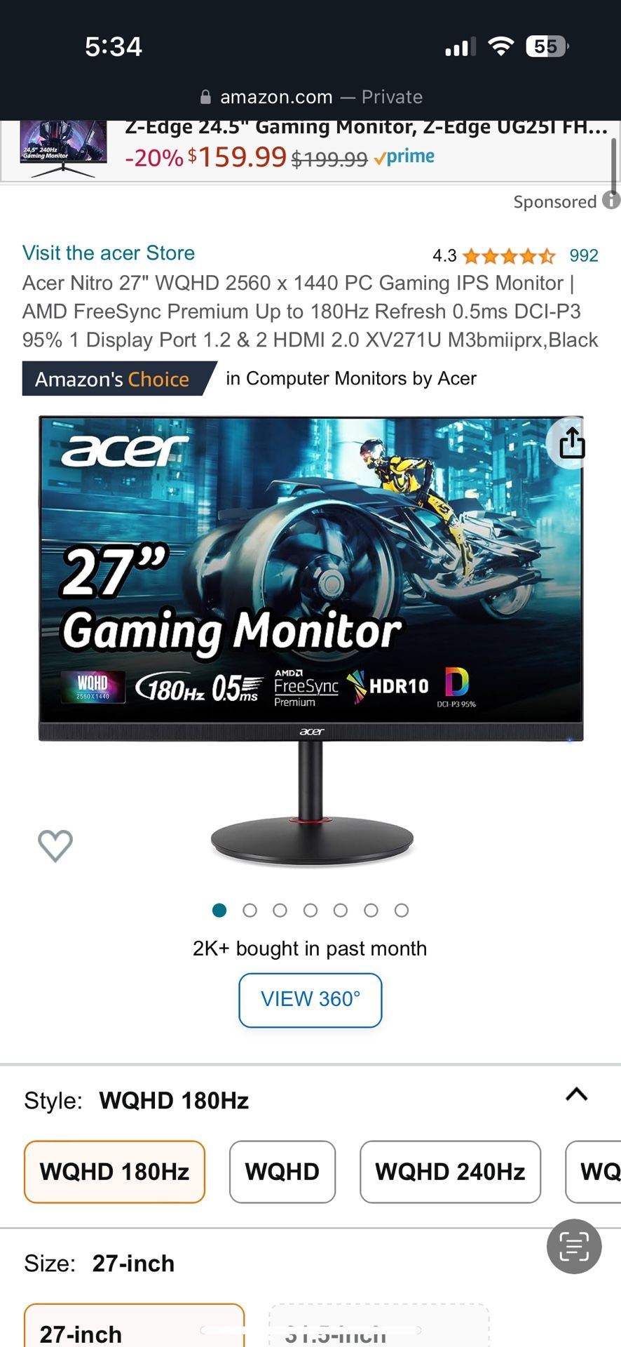 27 inch Gaming Monitor