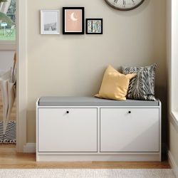 Shoe Storage Bench Entryway Bench with Storage, Shoe Bench Shoe Cabinet Storage for Entryway, Shoe Rack Bench Shoe Organizer Cabinet with Cushion for