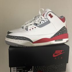 Fire Red Jordan 3s