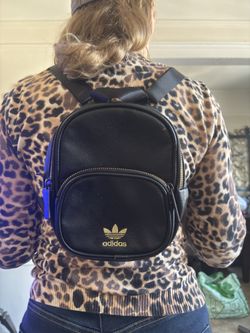 Adidas, mini black and gold backpack used
