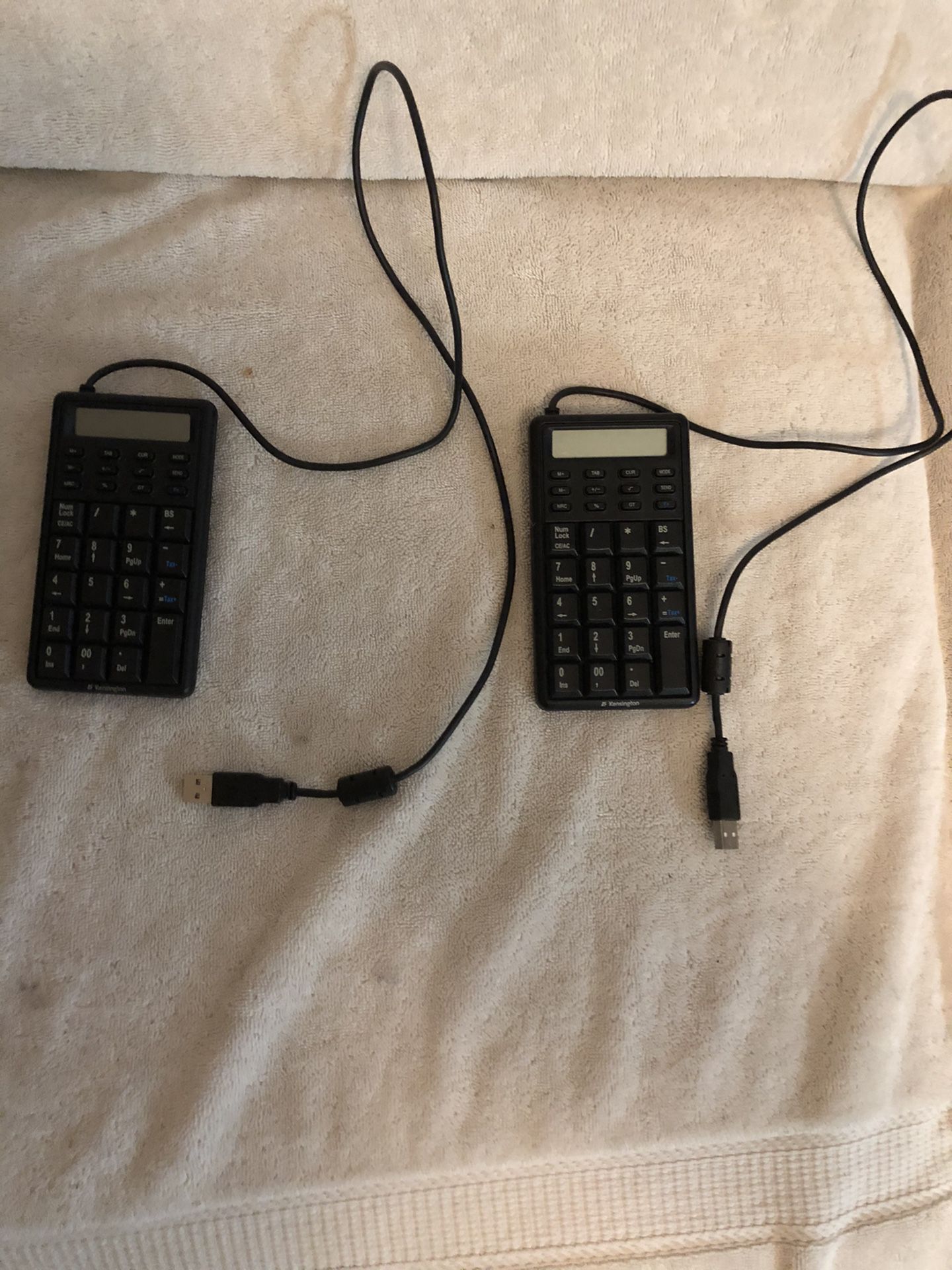 2 Kensington Notebook Keypad/Calculator Wired Keyboard With USB Hub