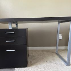 Reversible Brown Wooden Computer Desk