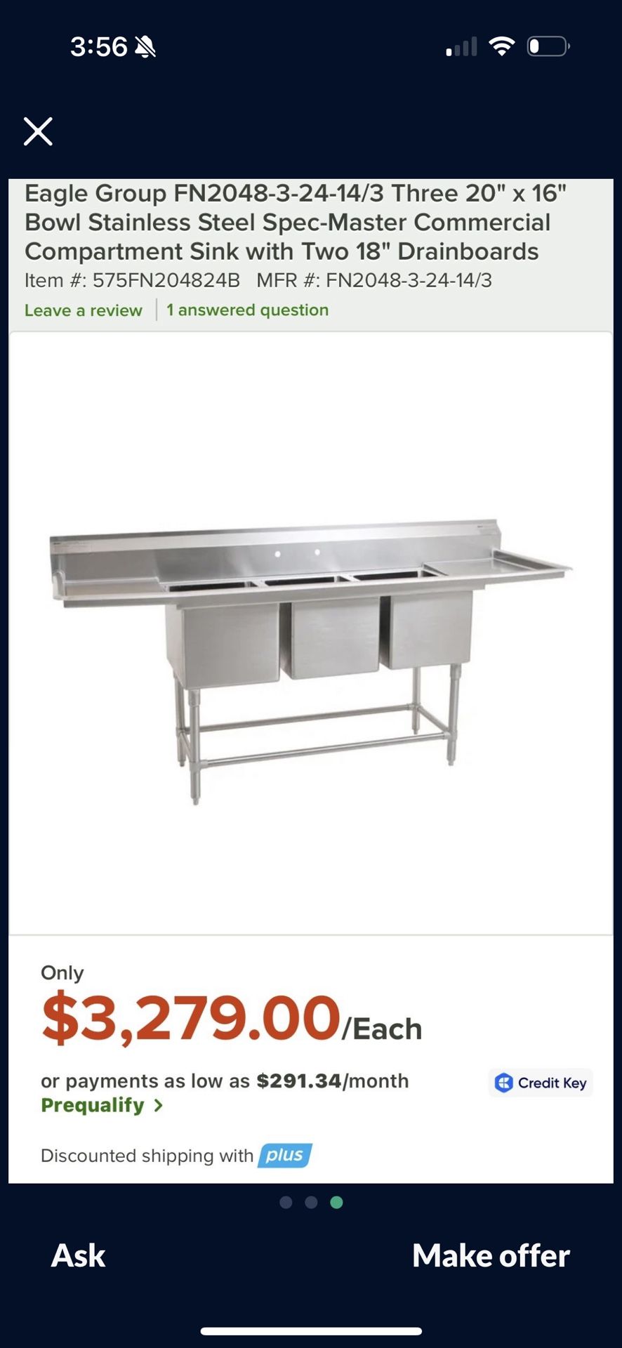 Commercial Sink Stainless Steel  