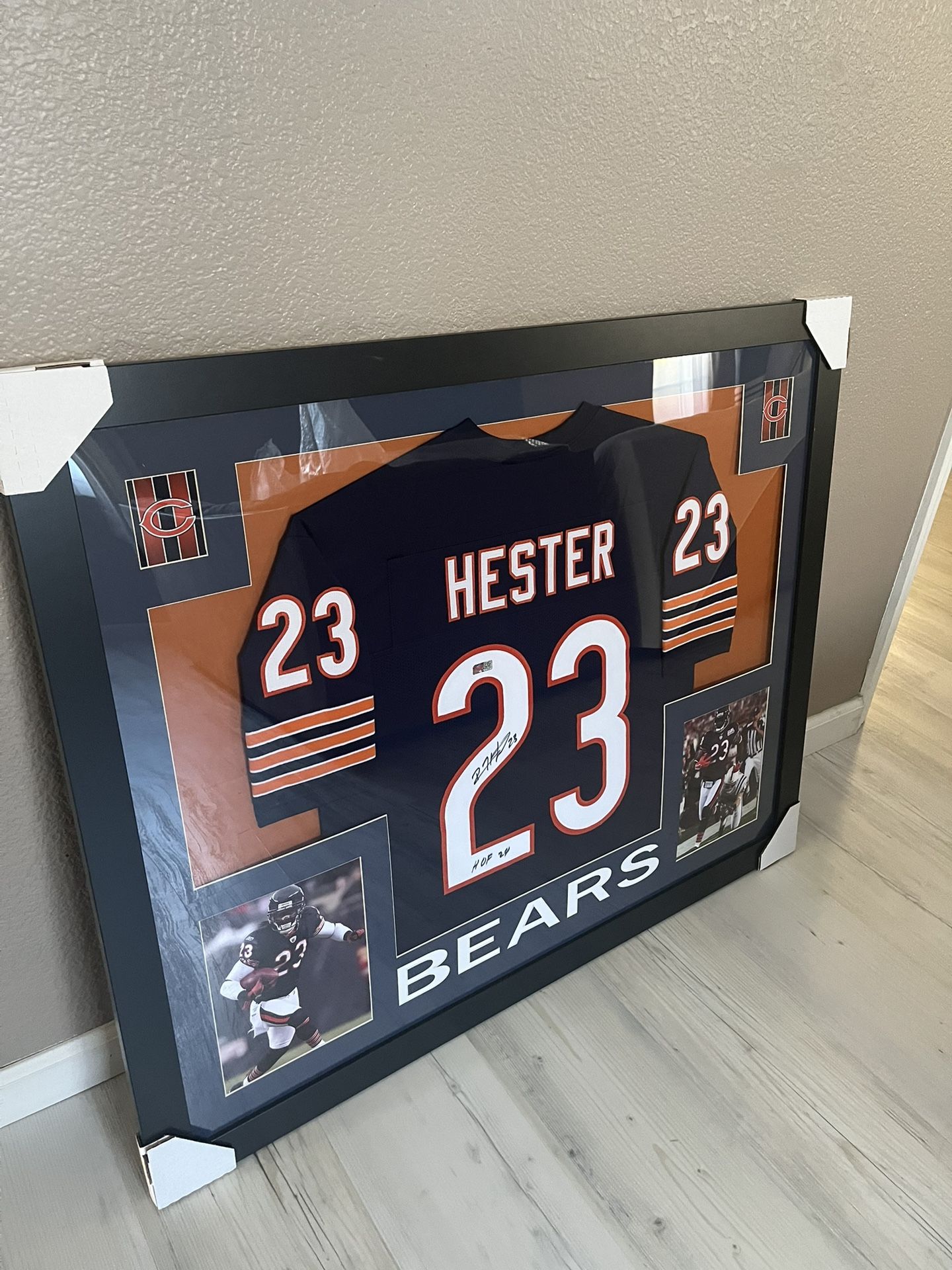 Devinq Hester Signed Custom Framed Jersey Inscribed "HOF 24"