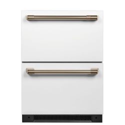 ❄️ NEW GE Cafe Café - 5.7 Cu. Ft. Built-In Dual-Drawer Refrigerator - Matte White Model CDE06RP4NW2
