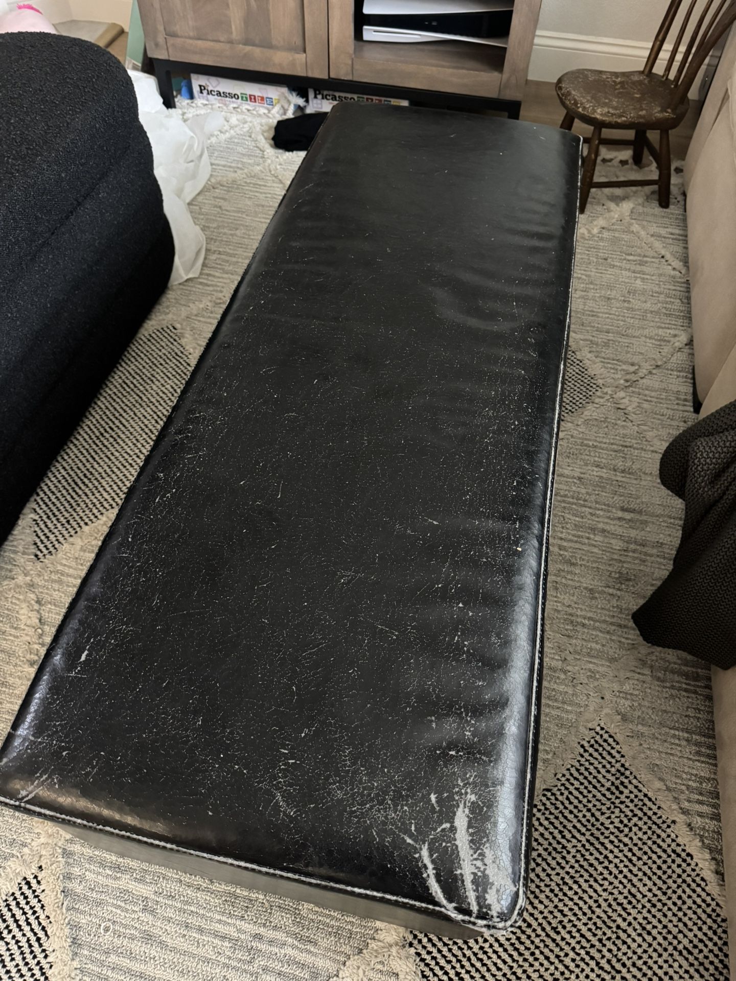 Leather Storage Ottoman