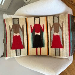 Vintage Authentic Navajo Pictorial Yei Wool Gallup Throw Weaving Native Tapestry Wall Hanging Artwork Art Collectible Handcrafted 