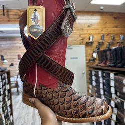 pitón cognac boot and belt 