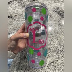 Polka Dot Letter L Tervis Cup