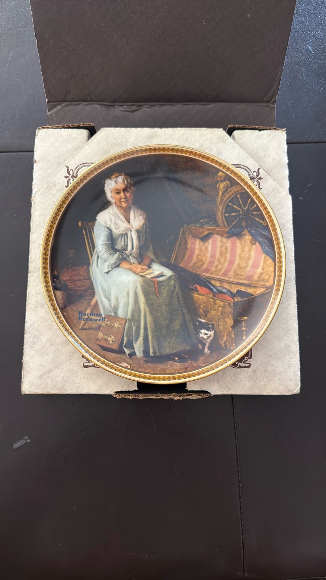 Reminiscing In The Quiet by Norman Rockwell - Antique Collectible Fine China