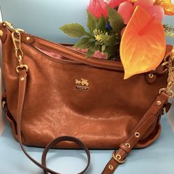Timeless Coach Cognac Brown Leather Purse Y2K