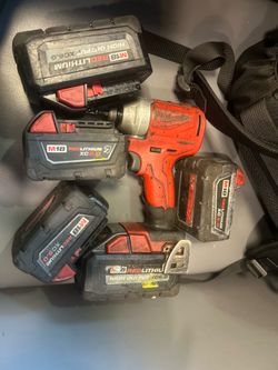 Milwaukee drill with batteries
