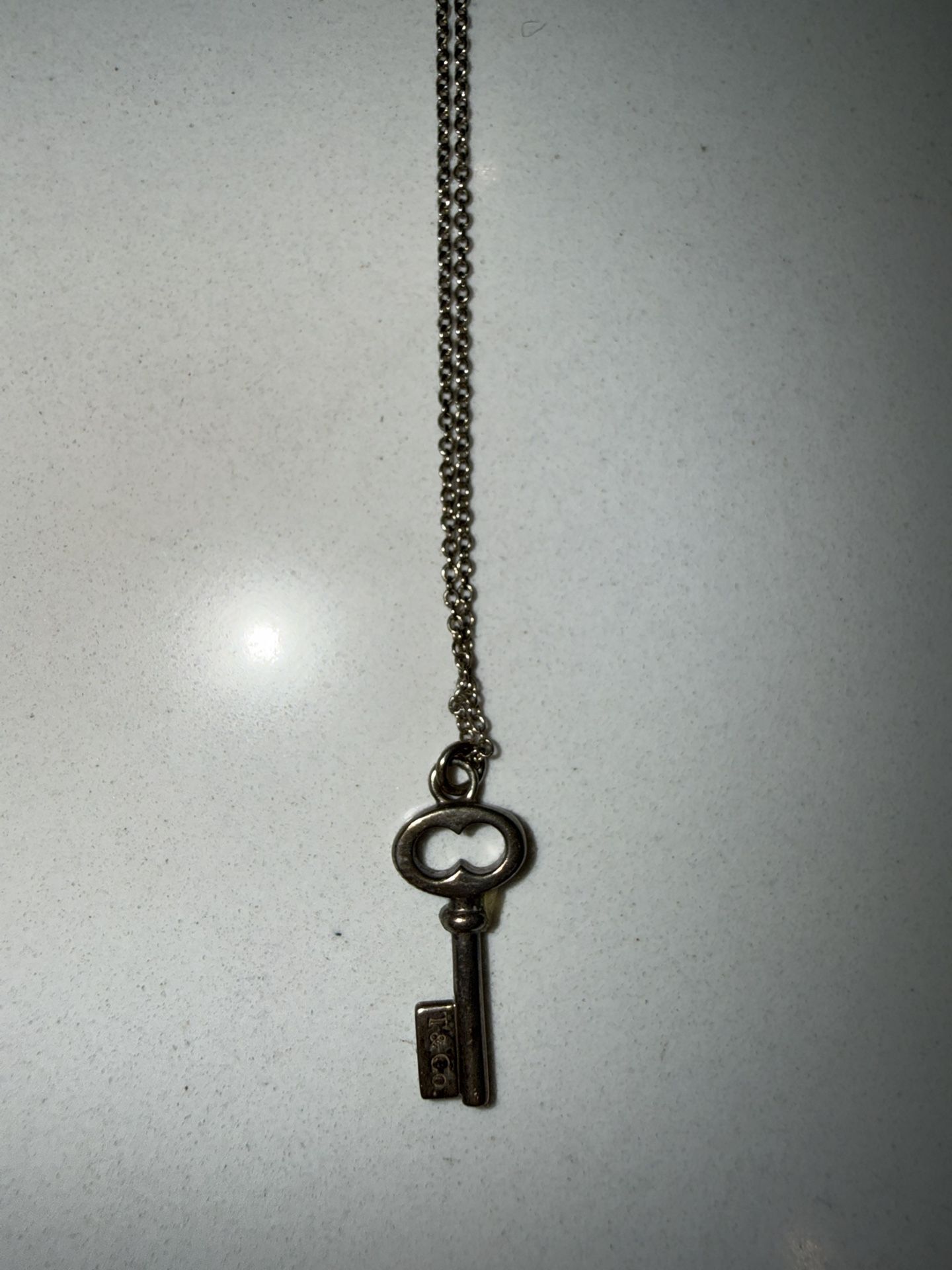 ✨ Tiffany & Co. Sterling Silver Key Pendant Necklace – $120 (OBO)