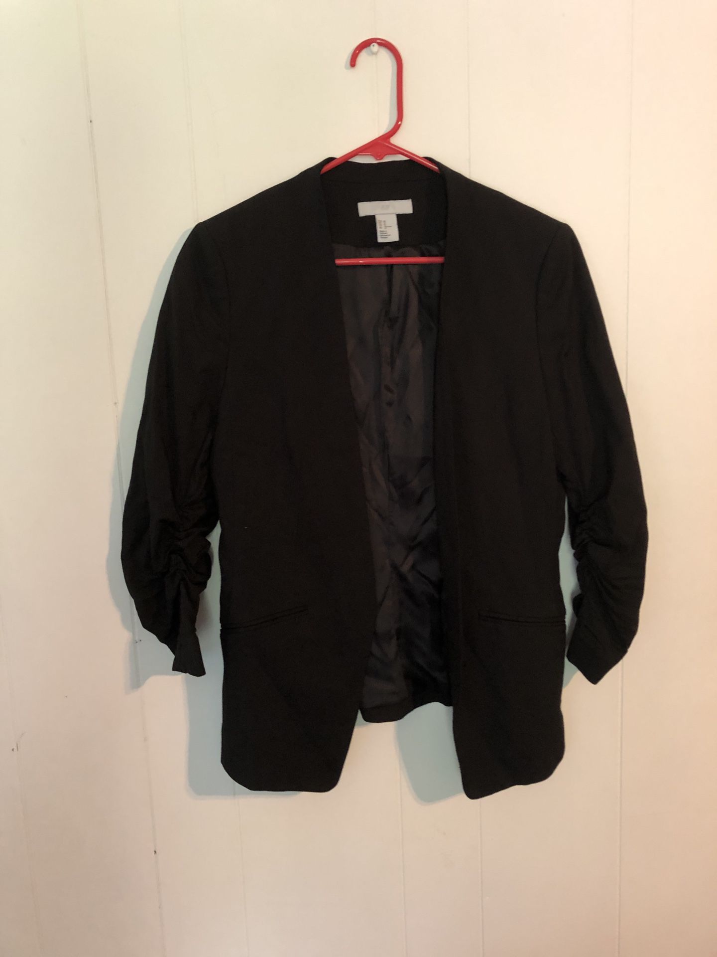 H&M Blazer With Rushed Sleeves Size 10