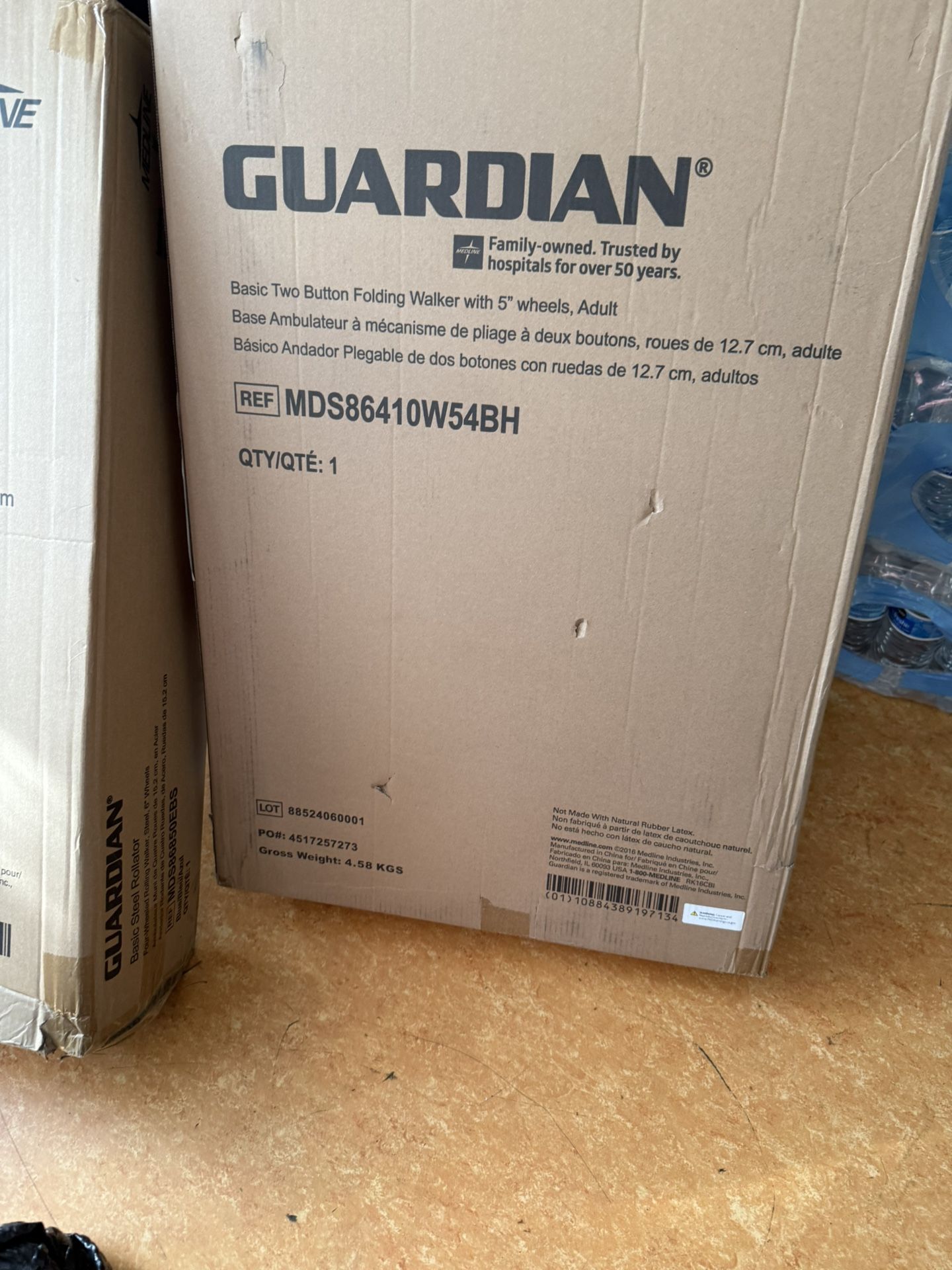 GUARDIAN Adults two button folding walker 5” wheels