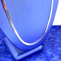 925 Silver Flat 24” Necklace 13.50g 3.5mm I-483