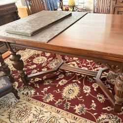 Antique Early 20th Century Jacobean Style Table And Chairs Set