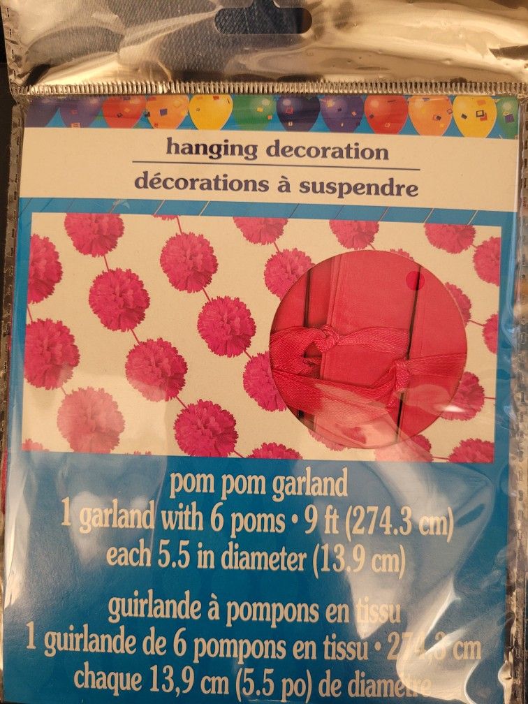 Tissue Pom Pom Garland