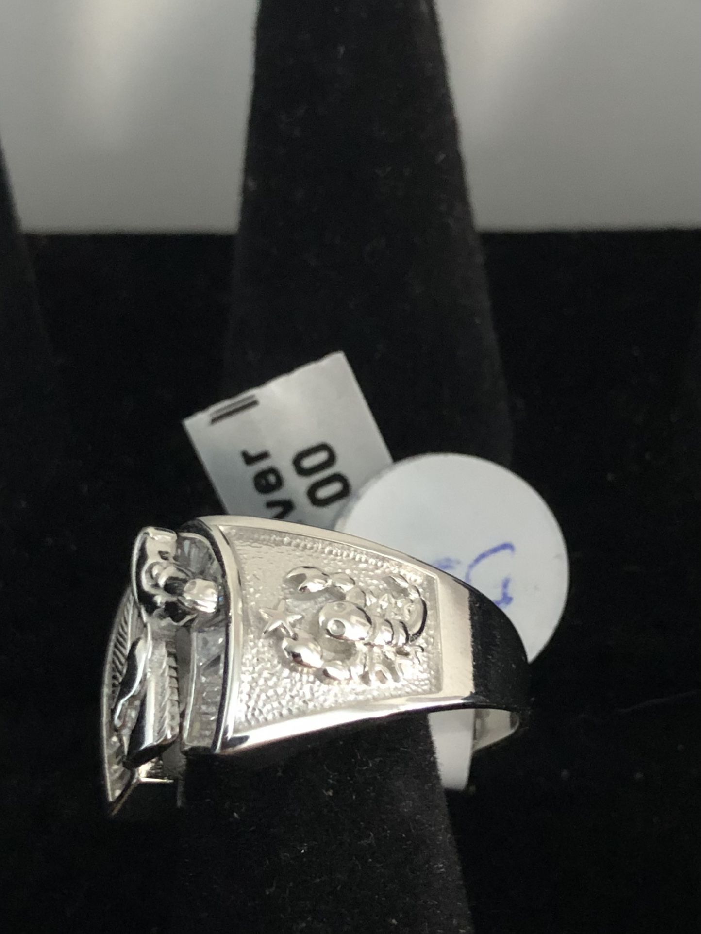 silver ring 9.25 number 10 for men