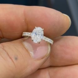 Brand New 2.98 Carat Lab Oval Diamond Ring In 18k Yellow Gold