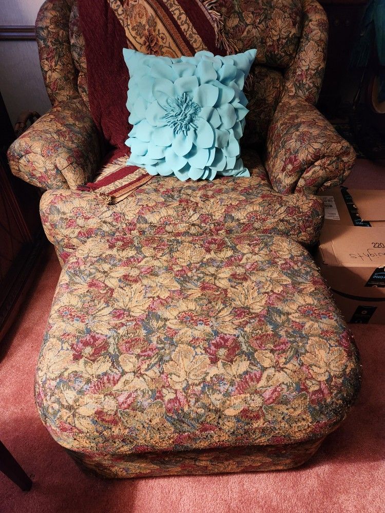 Big Cushy Chair with Ottoman
