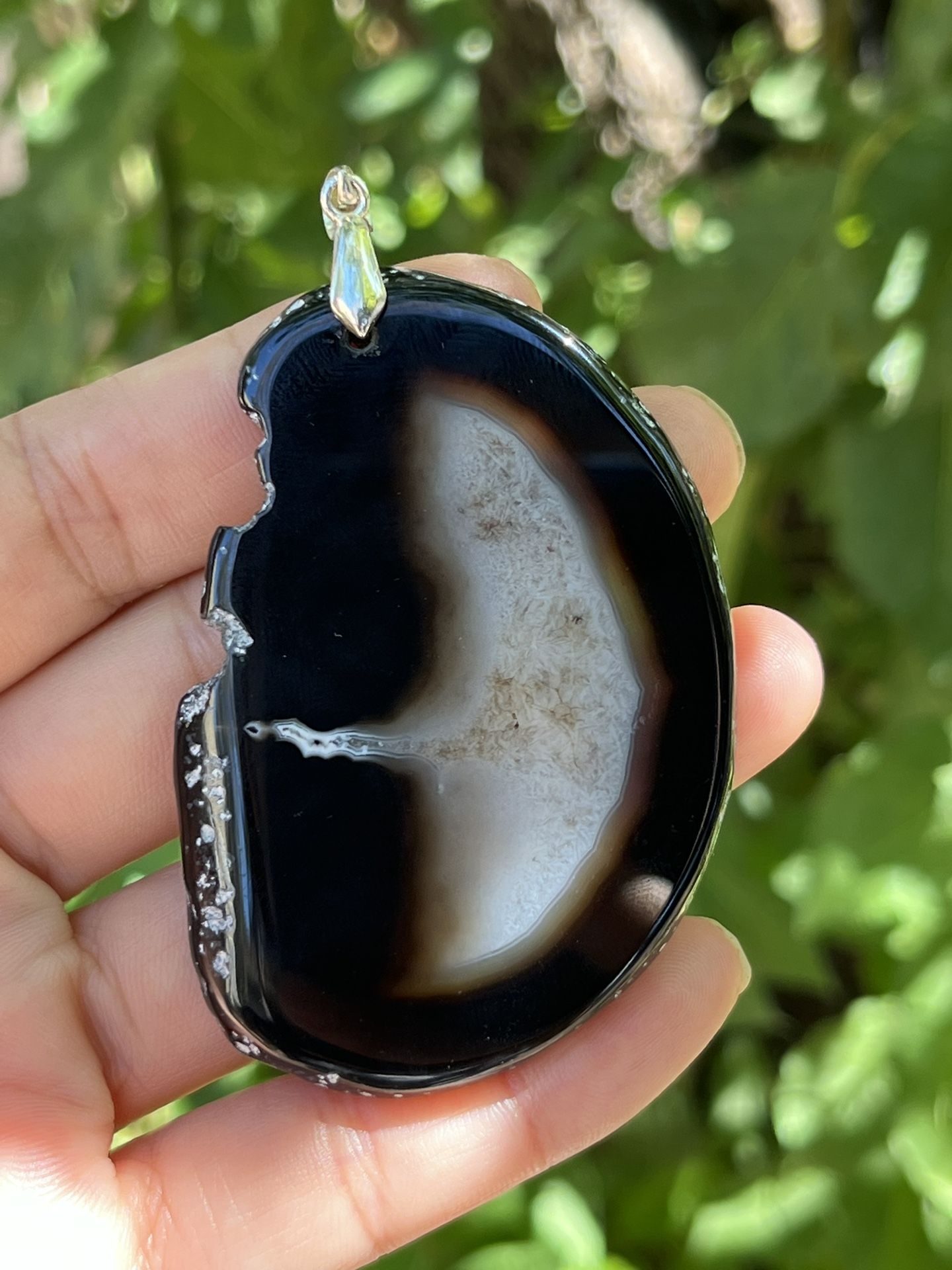 Sterling Silver Large Druzy Agate Pendant